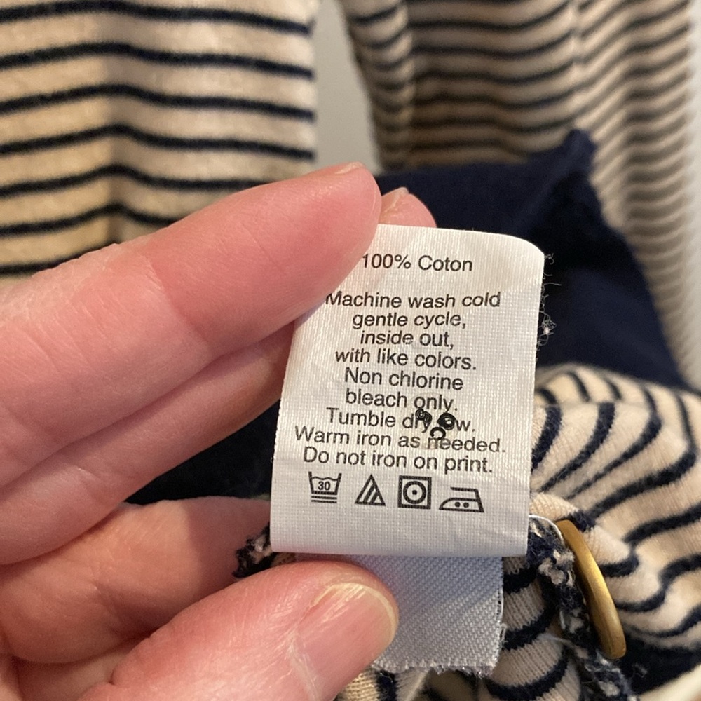 2/$30 💙 J Crew perfect fit cardigan 💙 small 💙 navy cream stripes - Picture 6 of 7